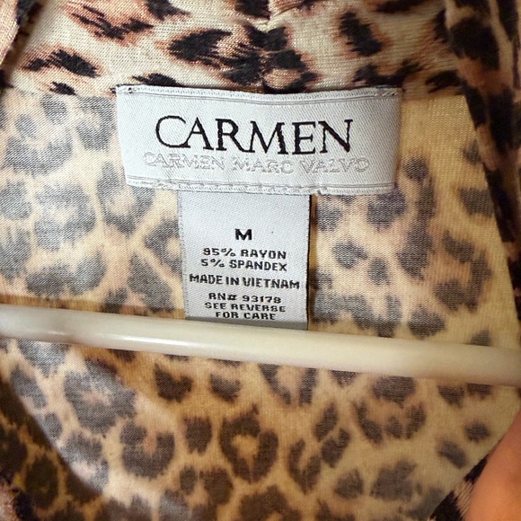 Carmen Marc Valvo Leopard Print Blouse - Picture 3 of 4